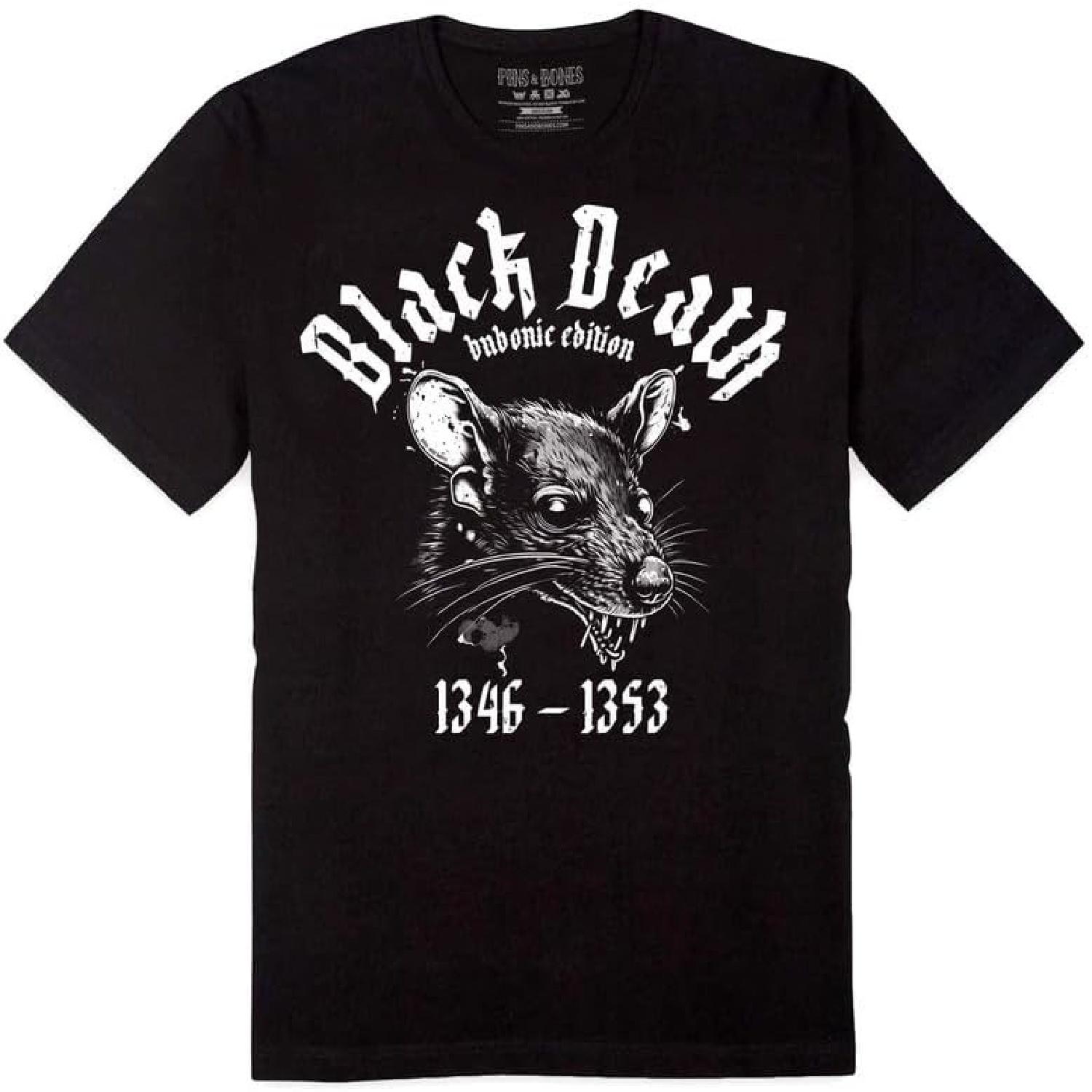 Pins & Bones Plague Rat Chronicles Black Death Goth Shirt Medieval History Occult T-Shirt Alternative Clothing S