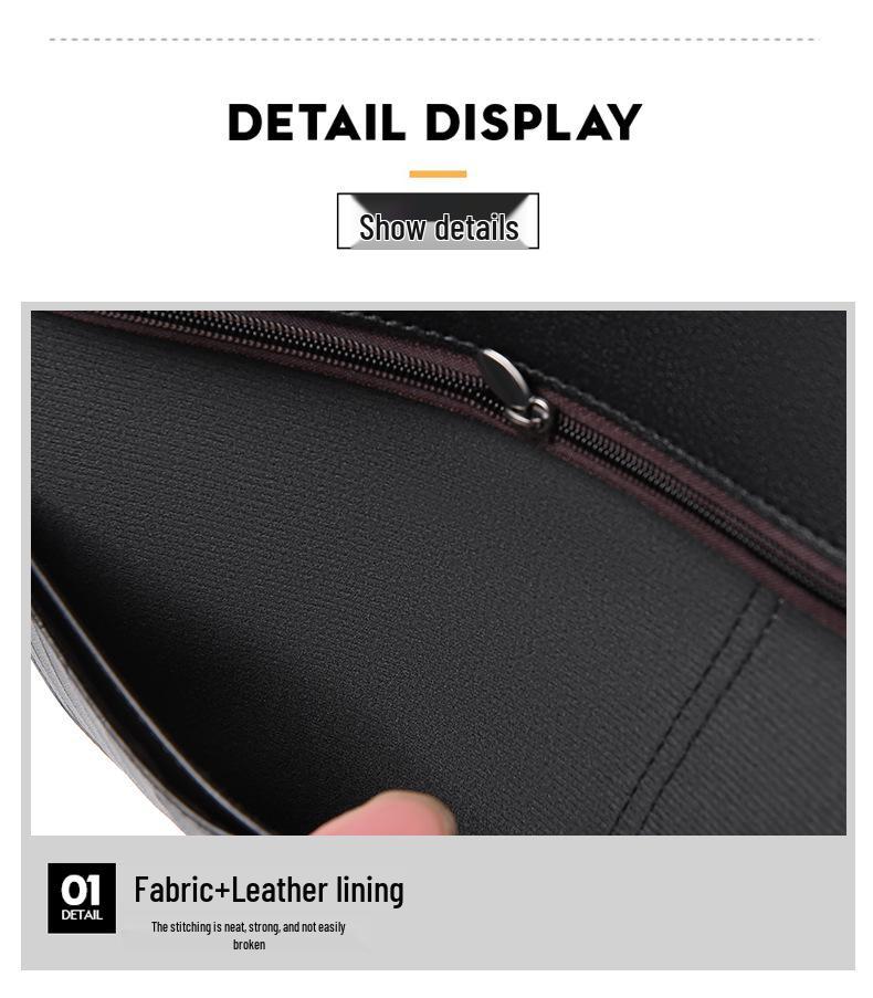Vintage Ultra-Thin Men's Long Wallet: Multi-Card Slot with Zipper, Soft Leather Clutch Bag