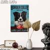 Metal Tin Sign Vintage Funny Border Collie Dog for Coffee Bathroom Toilet Pet Shop Home Sweet Home Sign Bedroom Art Wall Decor