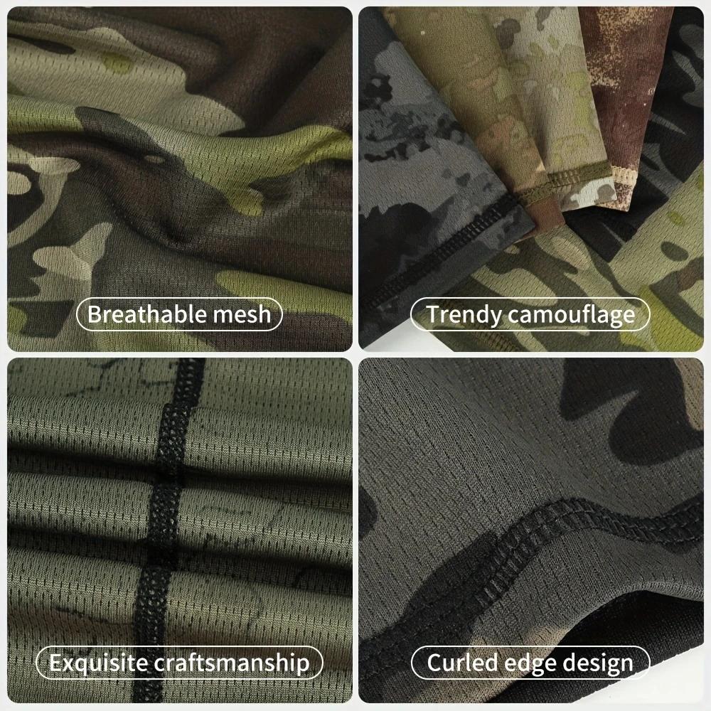 Camo Tactical Mask for Cycling Hiking Sun Protection Cooling Neck Gaiter Breathable Face Cover Bandana Men Women Tube Scarf Mask