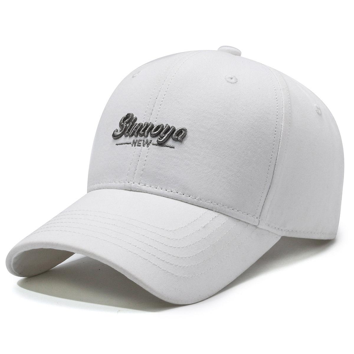 

Модні чоловічі та жіночі гостроверхі кепки з качиним язиком, вишиті букви, сонцезахисні навіси, бейсболки, повсякденні універсальні корейські капелюхи Adjustable білий