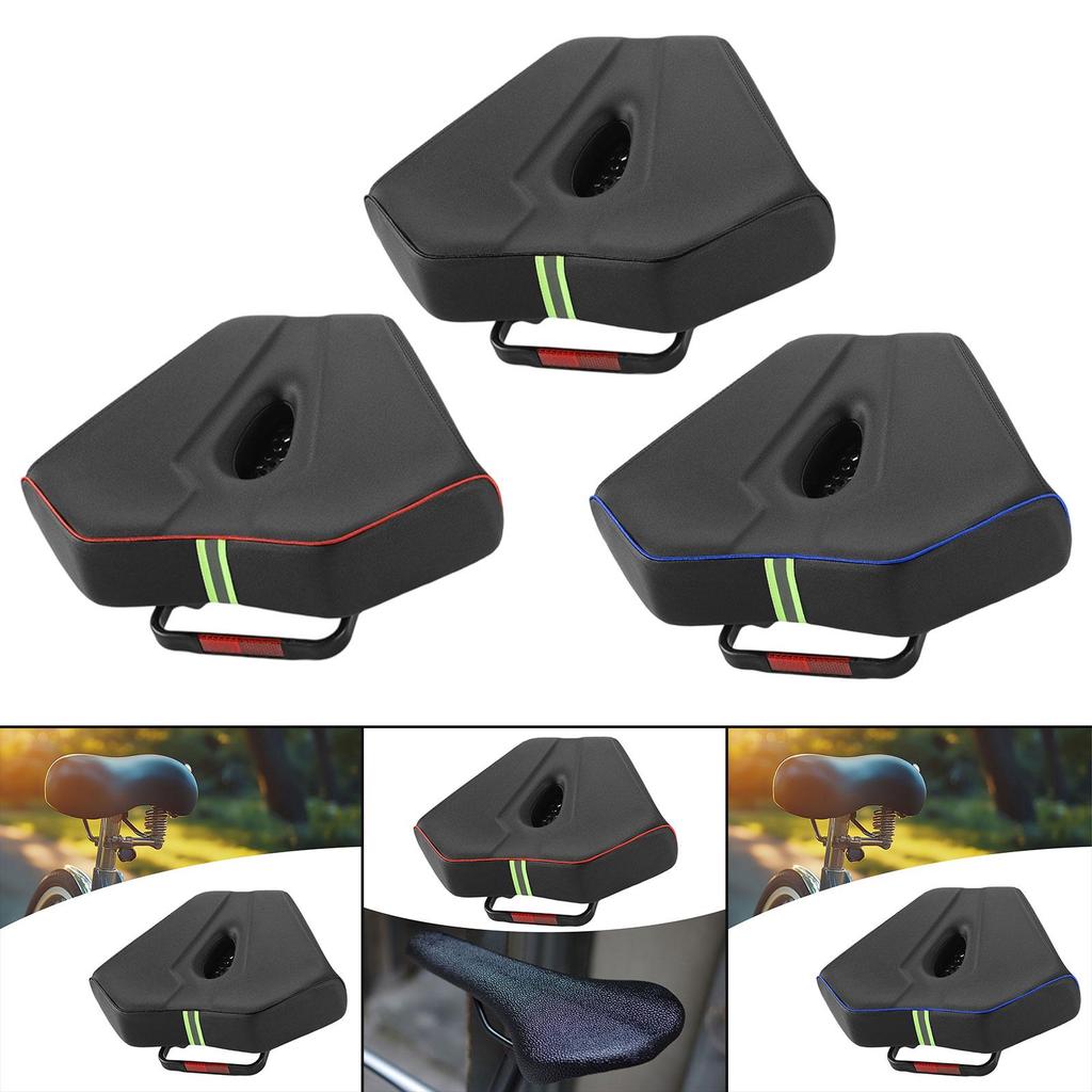Noseless Bike Seat Shockproof Breathable Comfortable Padded Wide Bike Saddle