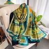 Simulated Silk Printed Scarf For Women'S Autumn And Winter Warmth Scarf Fashionable And Fashionable Foreign Style Shawl