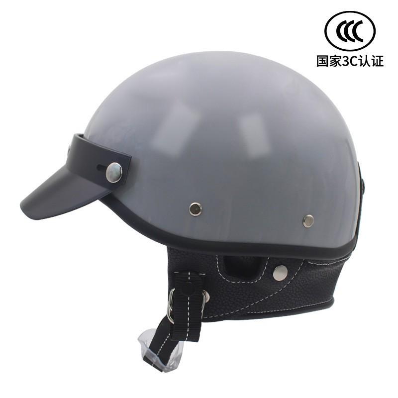 Retro Motorcycle Half Helmet 3C Certified Harley Electric Bike All Winter Safety
