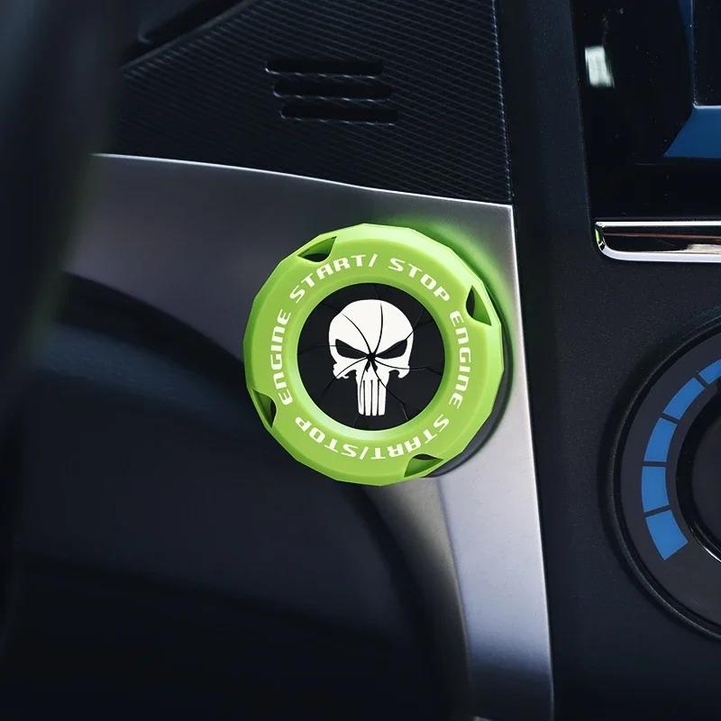 Kryt tlačítka start/stop jedním klíčem do auta Samolepka na výzdobu interiéru auta Ochranný kryt spínače zapalování motoru Startovací kroužek motocyklu