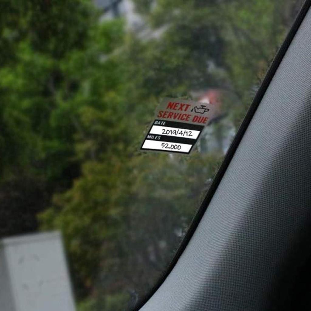 Easy-toOil Change Service Reminder Stickers Low-Tack 2x2 Car Adhesive