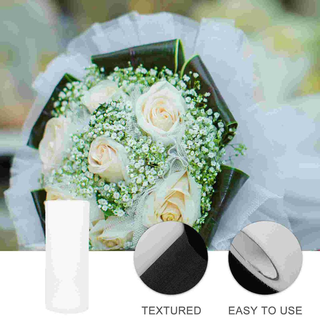 Roll of 22M*15CM Banquet Wedding DIY Tulle Craft Tutu Decoration (White) Fabric
