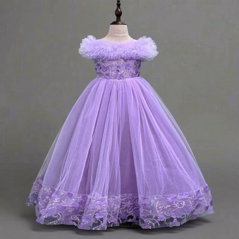 Girls Navy Blue Tulle Princess Ball Gown Flower Girl Dress
