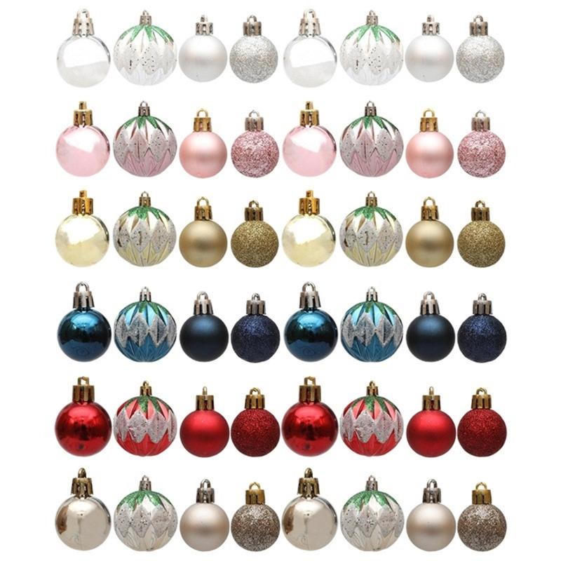 3Box Christmas Tree Hanging Decoration Electroplated Christmas Baubles Ornament Window and Door Ornament Party Supplies