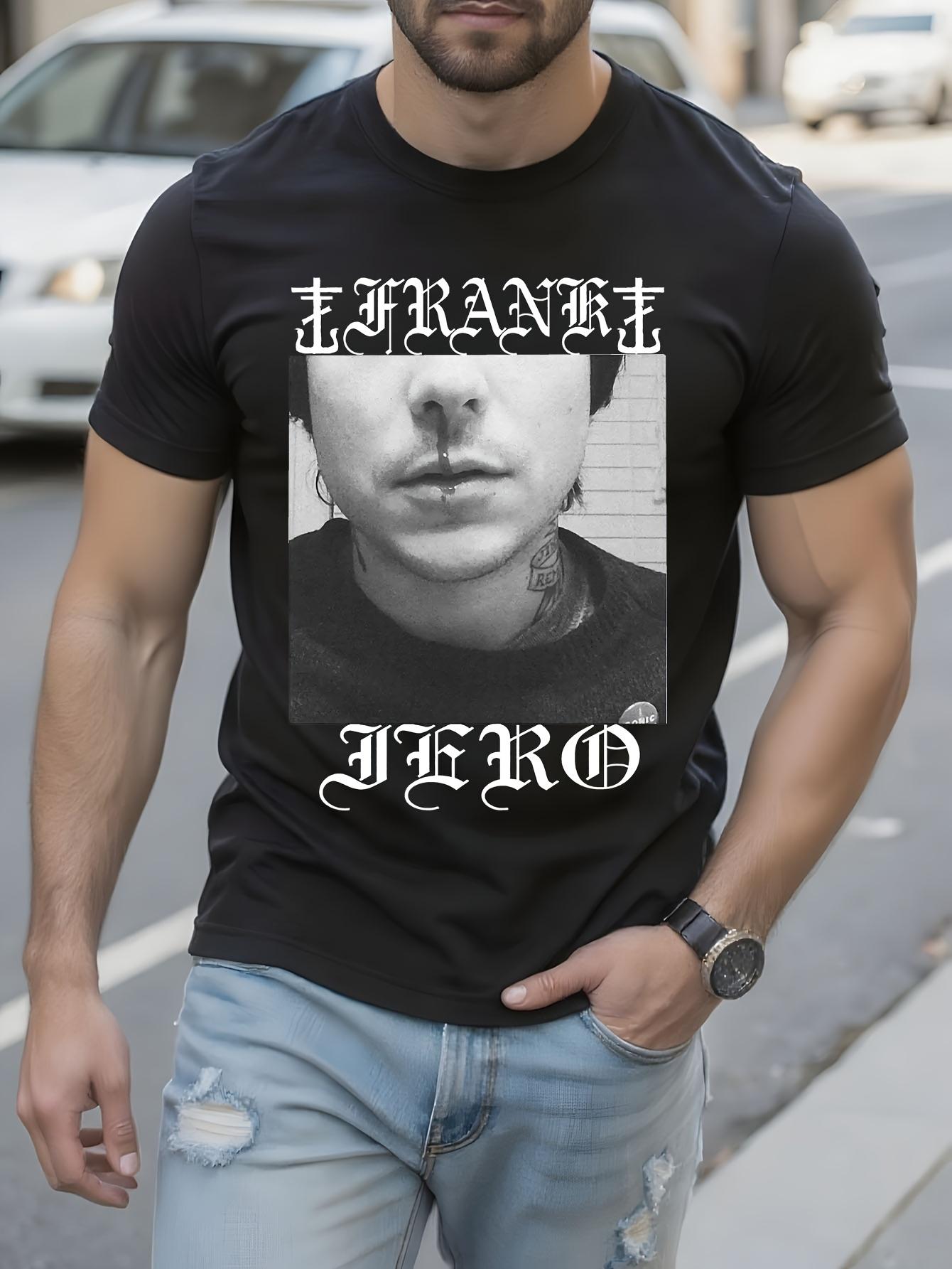Frank Iero Nose Bleed Graphic Tshirt for Men - Black Band... L