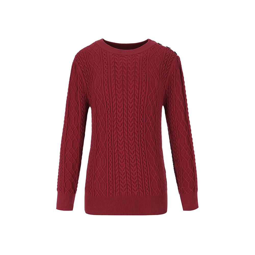 SOUP Shoulder Button Cable Knit (Syalk32)
