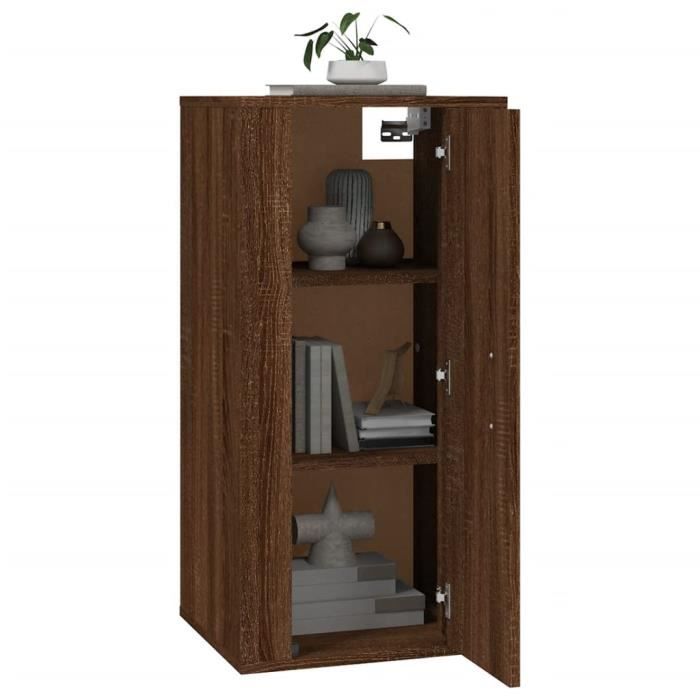816679 vidaXL Wall-mounted TV Cabinet Brown Oak 40x34.5x80 Cm