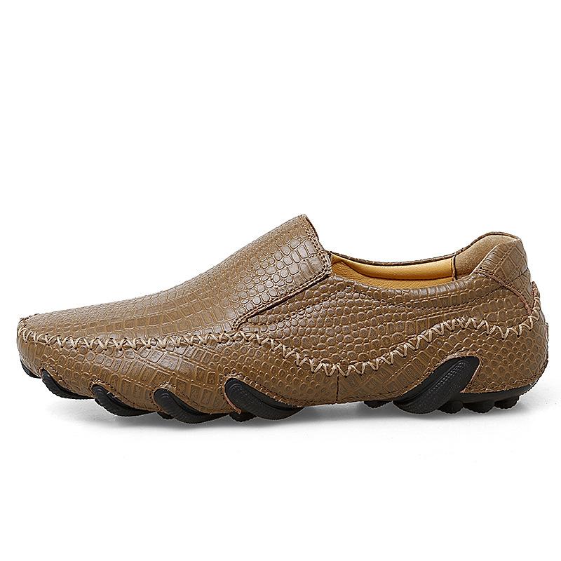 9905 Men'S Shoes Octopus Loafer Leather Shoes Doudou Shoes Spring Set Feet Crocodile Pattern Cowhide Surface Large Size Casual Shoes Single Shoes