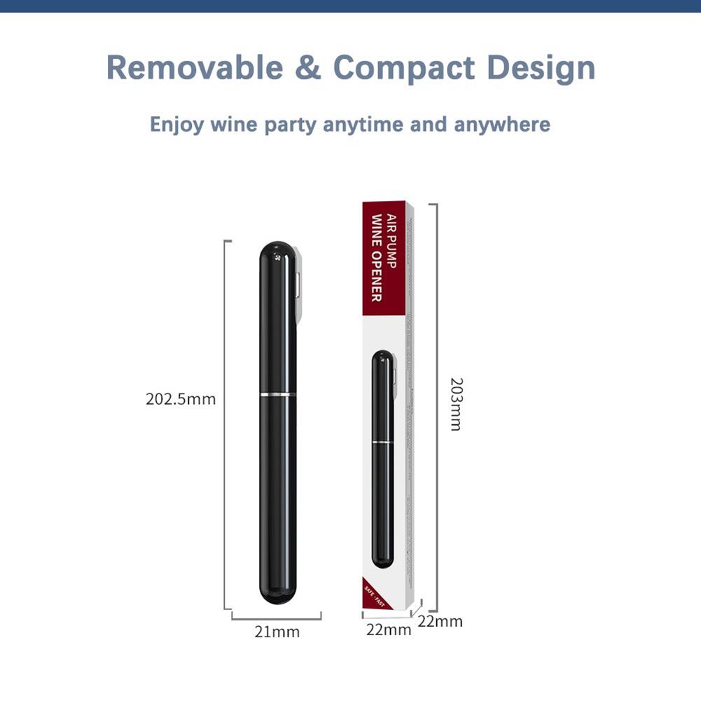 2 Pezzi Pompa d'Aria Portatile Upgrade Tascabile Sicurezza Apribottiglie per Vino Cavatappi a Pressione d'Aria Acciaio Inossidabile