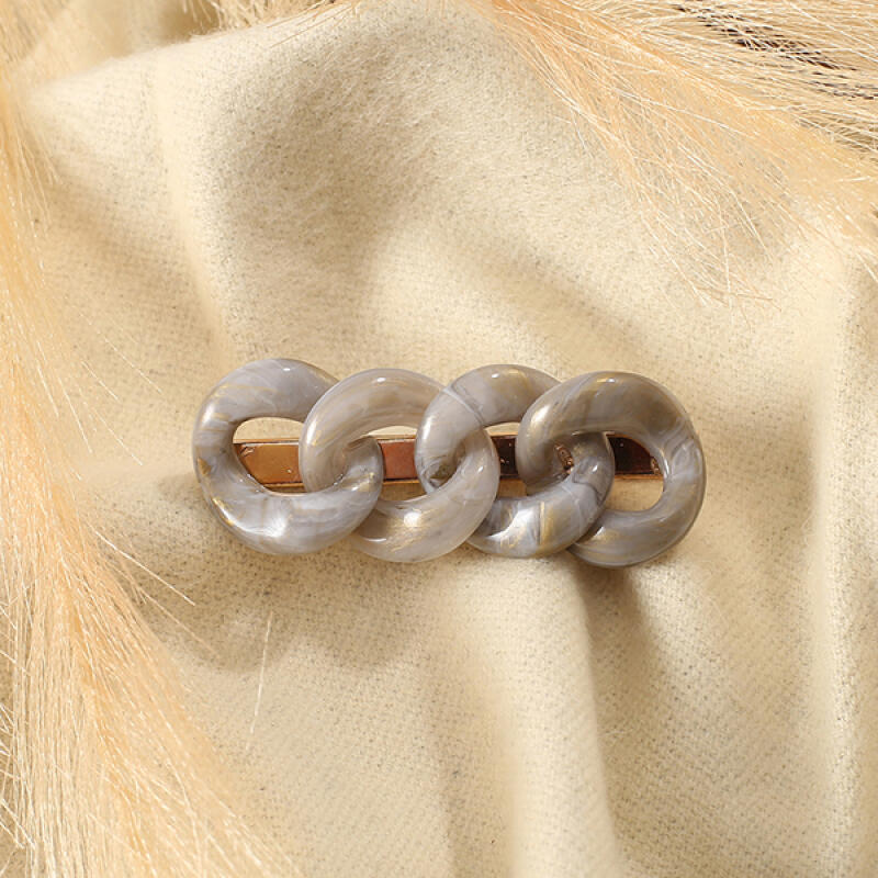 Marbling Chain Bangs Clip (Gray)