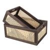 Multipurpose Natural Wood Handwoven Storage Basket With Space Saving Designs for Cabinets Portable for Books and Toy