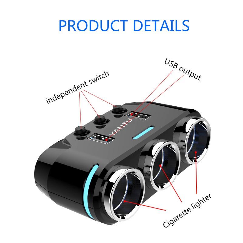 Car Dual USB Charger Socket DC 12V3.1A Car Lighter Power Socket Splitter Phone Power Adapter