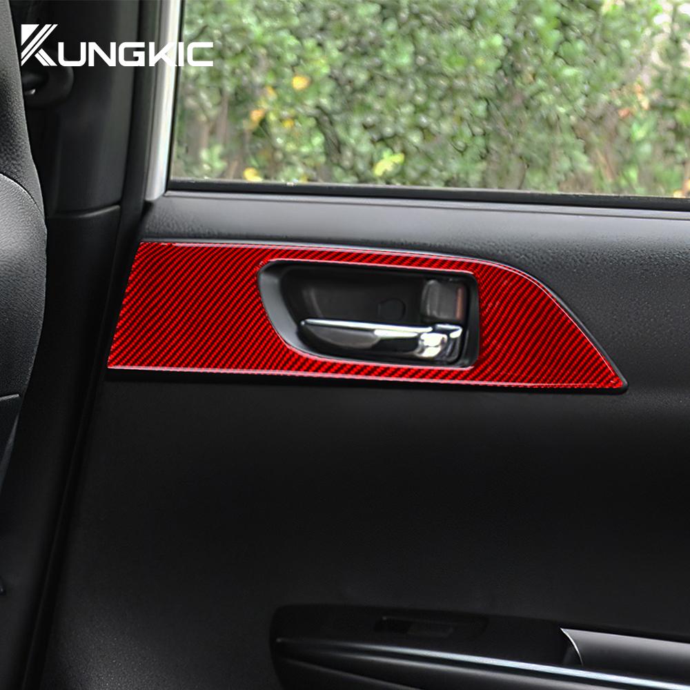 Real Soft Carbon Fiber For Subaru Impreza 2009 2010 2011 Car Door Handle Panel RHD LHD Sticker Interior Trim Accessories