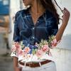 Fashion Long Sleeve Shirt  Single-Breasted Lapel Top Floral Printed Button Shirts Women's Clothing Autumn Blouses Elegant Office