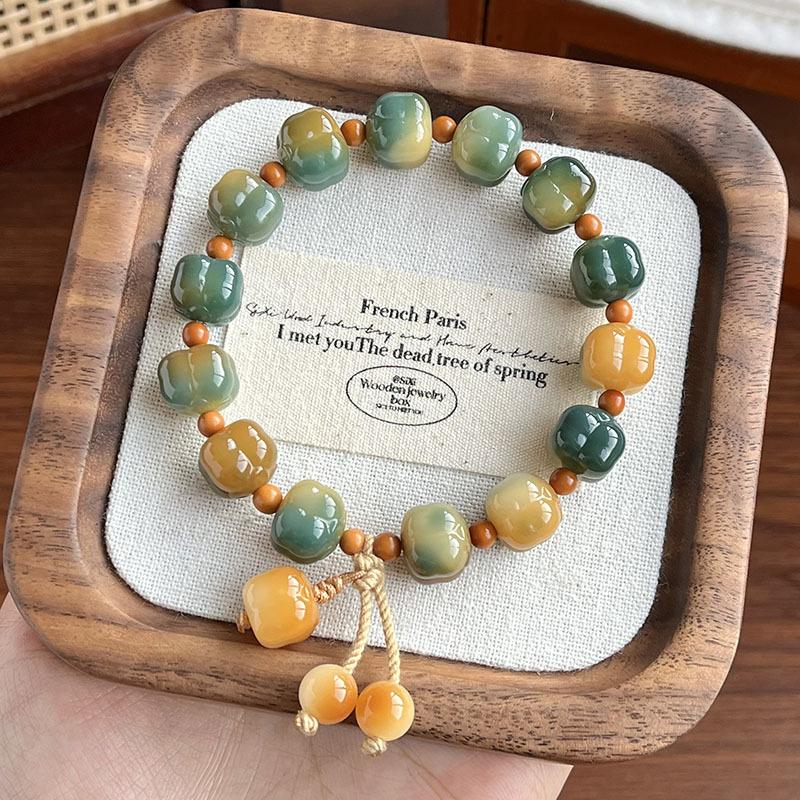 Dunhuang Little Persimmon Bodhi Single Circle Hand String for Men and Women, Playing Cultural and Artistic Bracelet, Bodhi Root Design Bracelet