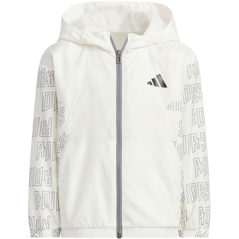 Adidas Boys Water-Repellent Mesh-Lined Hooded Jacket 128