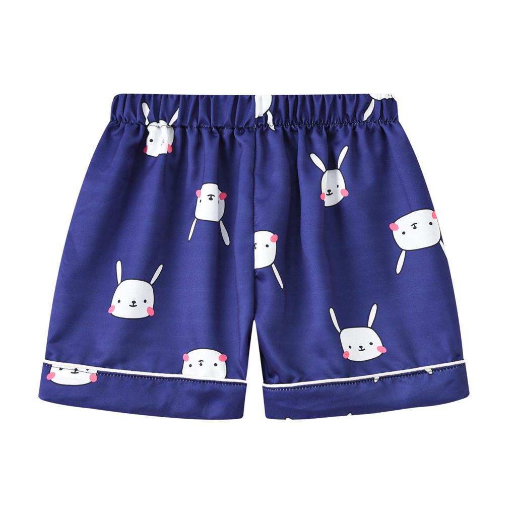 Toddler Children Baby Boys And Girls Printed Pajamas T Shirt Shorts Set