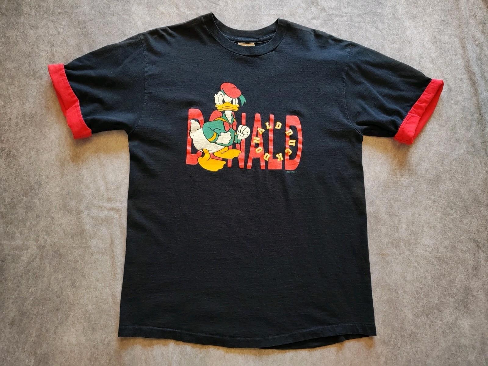 Disney Men s Vintage 90s Donald Duck Made USA Single Stitch Size Large Unisex T-Shirt S