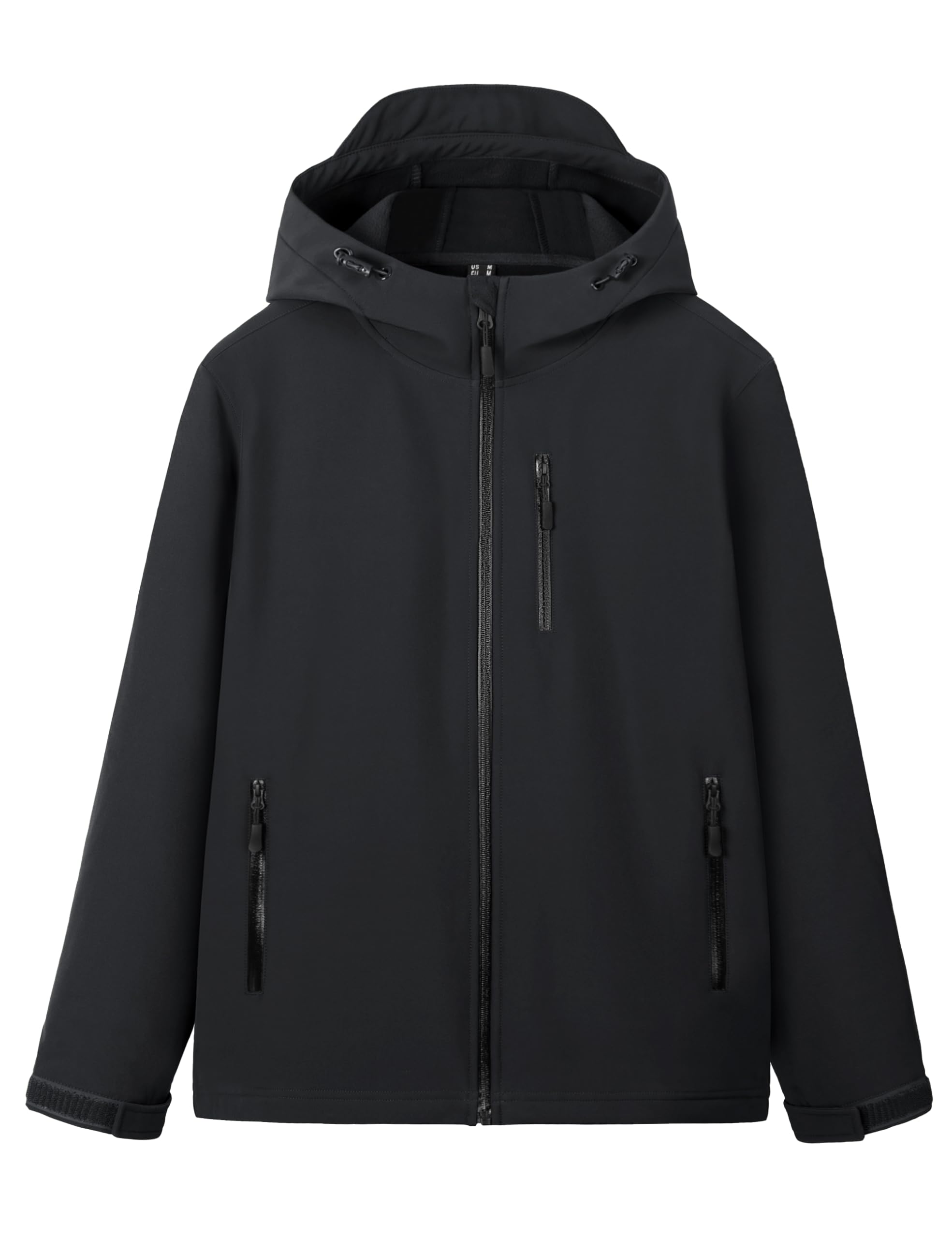 TACVASEN Multiple Solid Size for Fall and and Hiking Men s Jacket, Pockets, Durable, Cold-Weather, Water-Repellent, Breathable, Hooded, Black, XL, чёрный