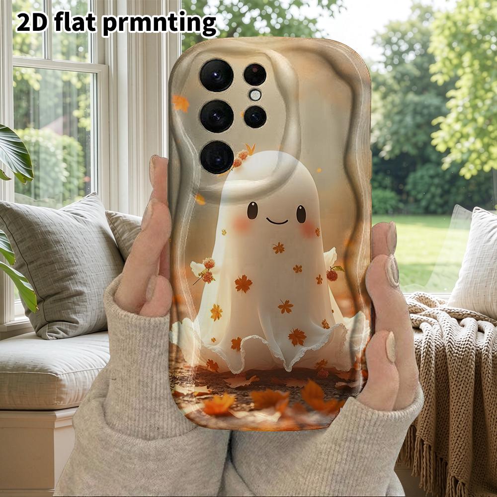 Phone Case: 2D Flat Samsung Galaxy A34 A35 M05 M06 S20 S22 S21 FE Plus 5G Protective Case, Couple Style, Falling Leaf Ghost, Christmas and Halloween G