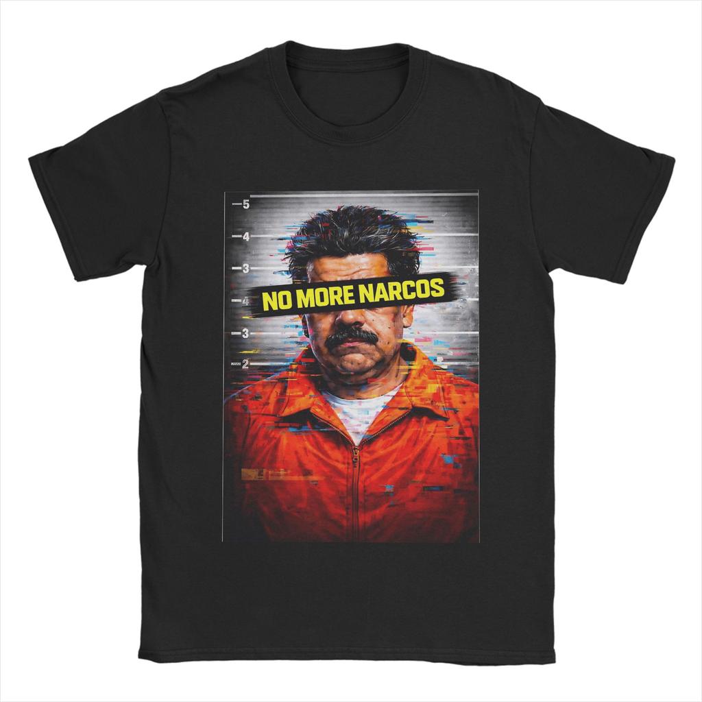Amazing Nicolas Maduro NO MORE NARCOS TShirt for Unisex O Neck Pure Cotton T Shirts Short Sleeve Tees Adult Clothing