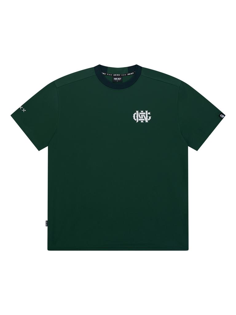 Jeimiweseuteu [Jwgc] Retro Symbol Mock Neck T-Shirt (Green)