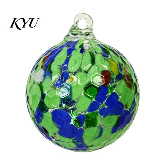 High Borosilicate Glass Spheres Hand Blown Ball Ornament, Colorful Christmas Hanging Decoration Reflective Baubles for Tree, Window, Patio,