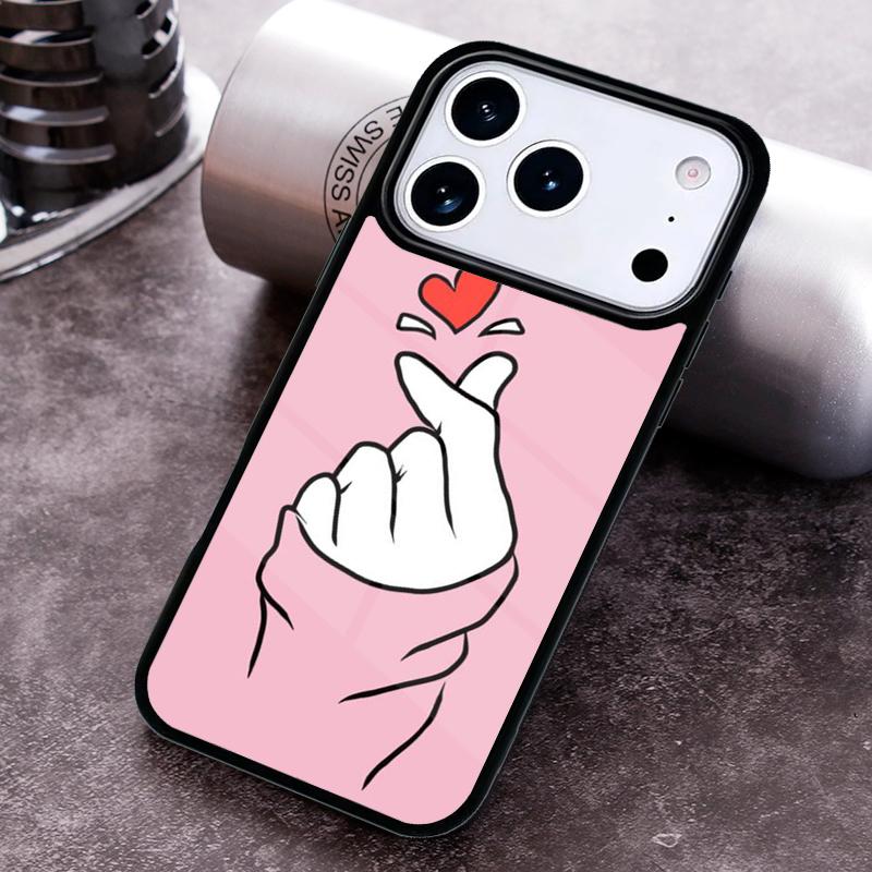 Hand Holding Moon Finger Heart Phone Case for iPhone 17 16 15 Pro Max Air 14 13 12 11 Plus Shockproof Cover