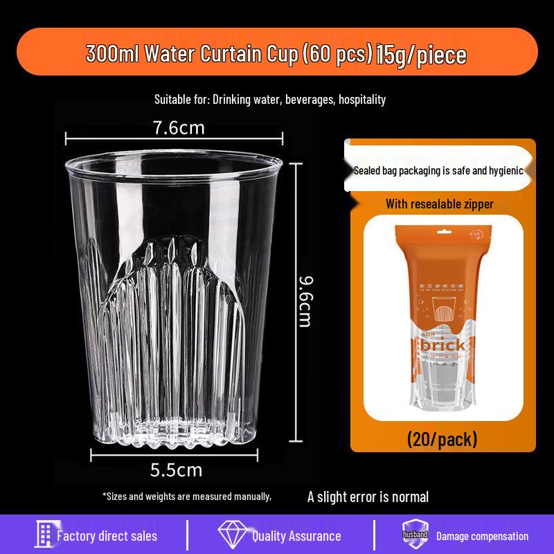 240ml Transparent Hard Plastic Aviation Cup with Customizable Logo