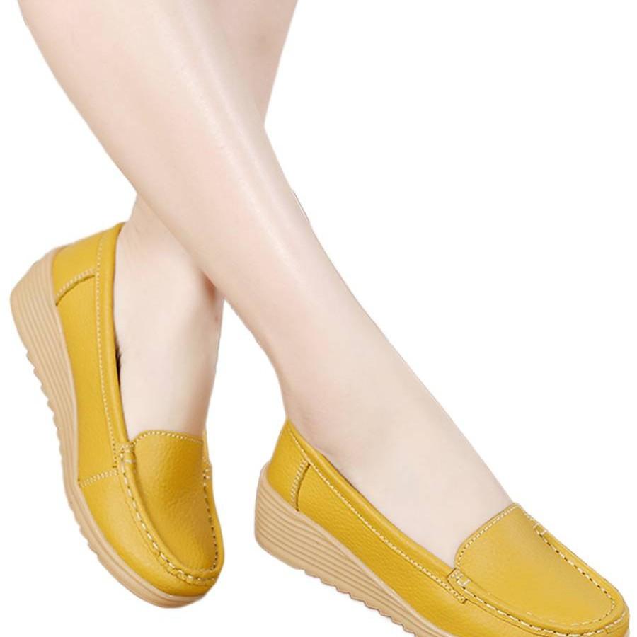 Soft-soled shoes Doudou shoes spring and autumn new mid-heel wedge heel platform hospital nurse shoes