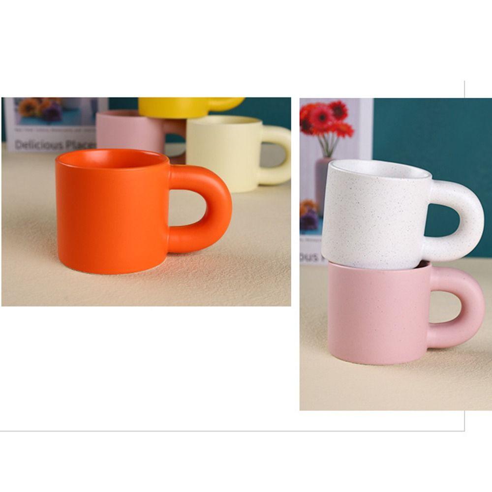 Fat Round Handgrip Novelty Cups Ceramic Cute Fat Handle Cup Personalized Milk Container  Home