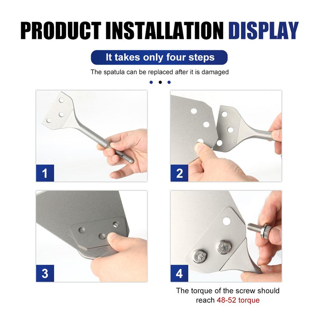 6in Floor Scraper Bit Spring Steel Round Shank 2 Grooves Scraper Chisel Bit for SDS Plus Electric Hammer