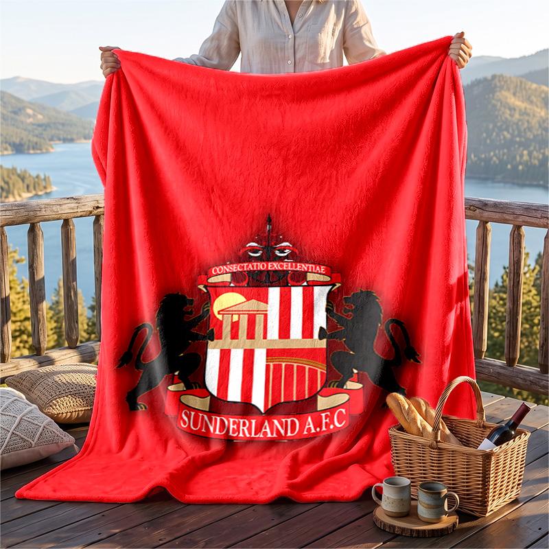 Warme Flanelldecke Sunderland-Muster, Leichte, bequeme Überwurfdecke für Bett und Sofa