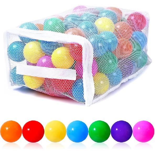 PlayMaty Ball Pit Balls - Colorful Ocean Pool Toys for Kids, Phthalate & BPA Free, 100pcs for Toddler Playhouse, Tent, or Playpen