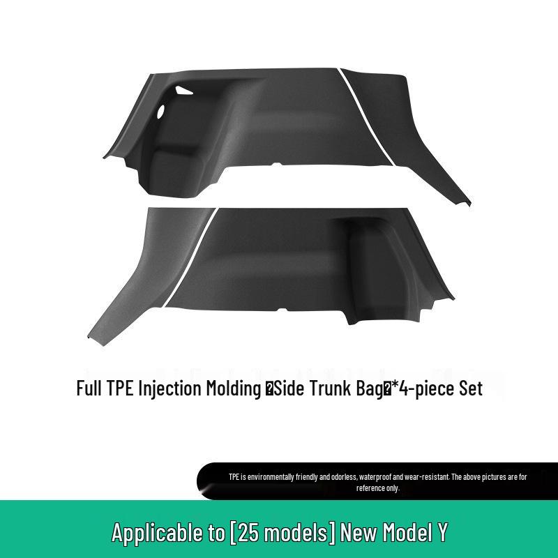 Eco-Friendly TPE Car Floor Mats for 2019-2025 Tesla Model Y, Left/Right Drive.