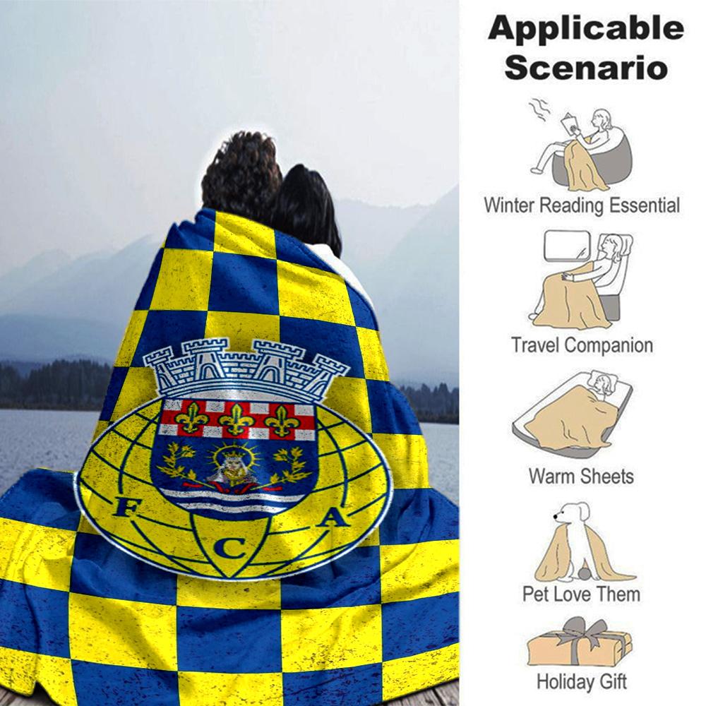 FC Arouca Print Flannel Blanket High Quality Warm Comfortable Cover for All Seasons Perfect for Gifts Home Decor