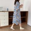 Girls' Summer, Spring and Autumn Short-sleeved Home Wear with Cute Cartoon Designs and Loose Style Pajamas and Nightgowns