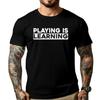 Playing Is Learning Retro Early Childhood Education Black Graphic T Shirts Spring  Free Shipping Clothes Tee Shirt  Japan Style