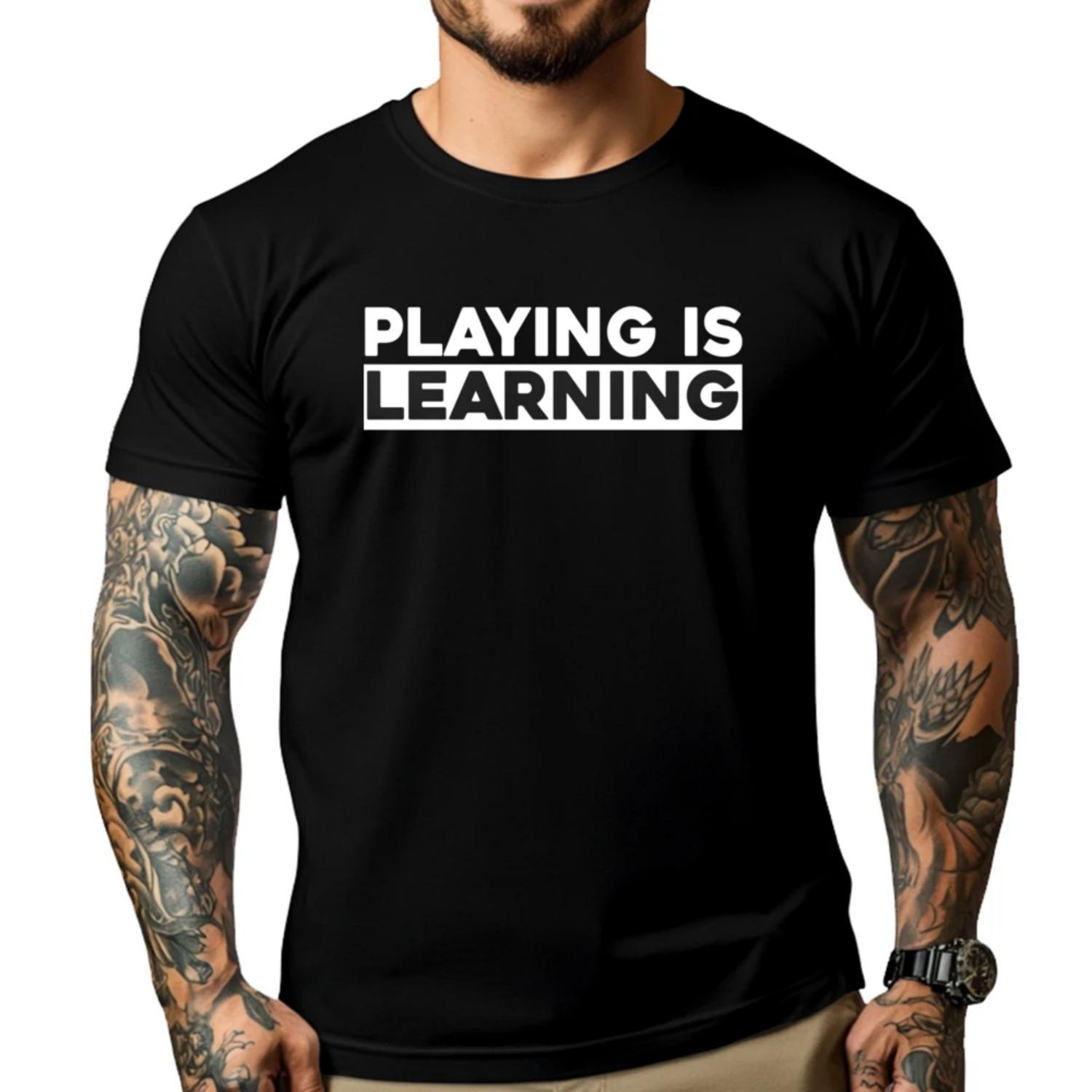 

Playing Is Learning Retro Early Childhood Education Black Graphic T Shirts Spring Free Shipping Clothes Tee Shirt Japan Style S чёрный