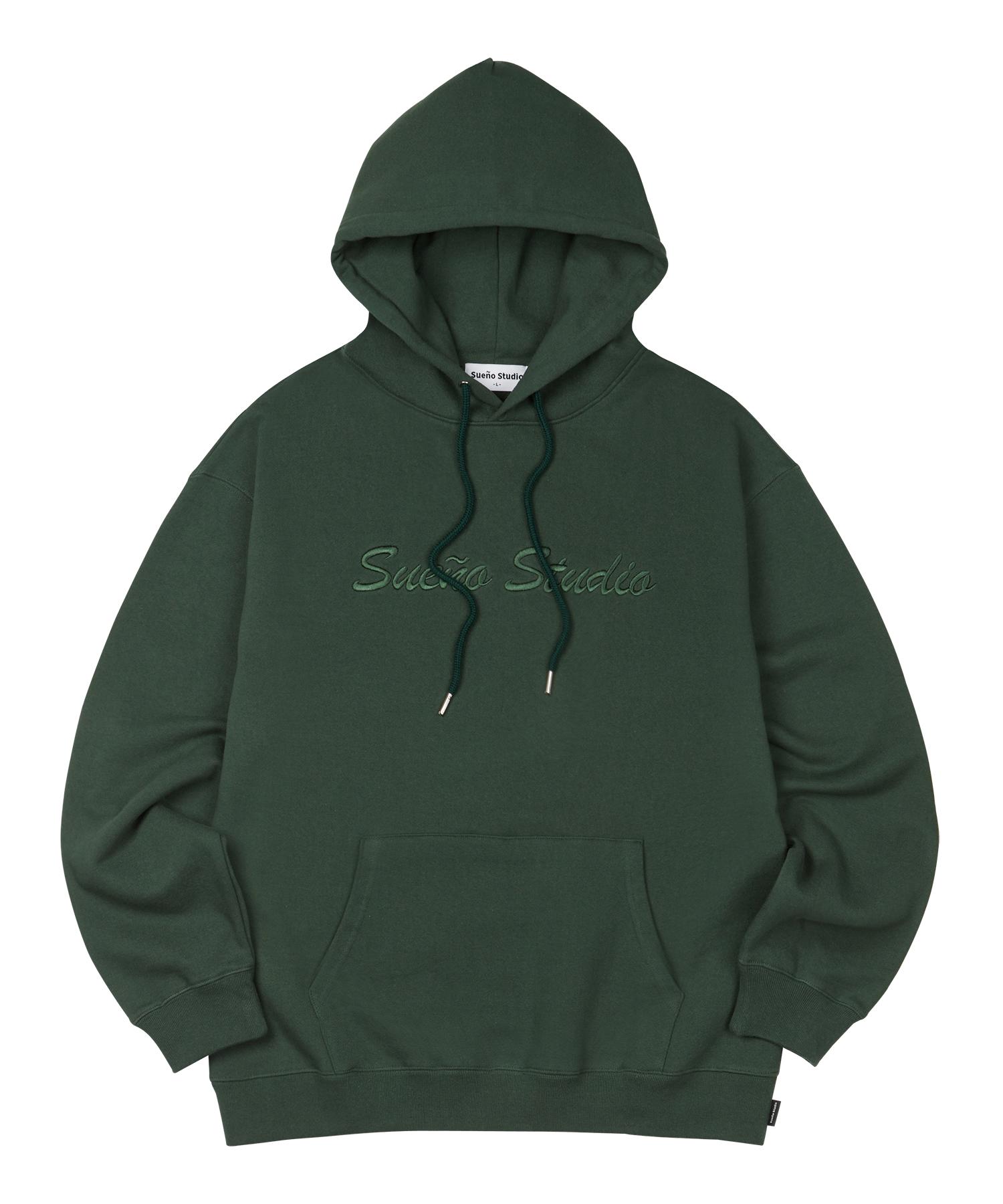Sueno Studio Lettering Embroidery Over Hoodie (Green) M