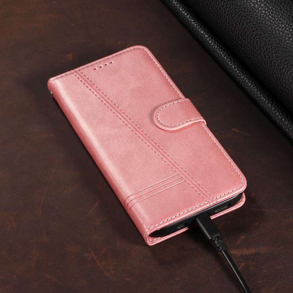 For Samsung Galaxy A56 5G/M56 5G Wallet Case T-Shape Lines Leather Phone Cover Stand