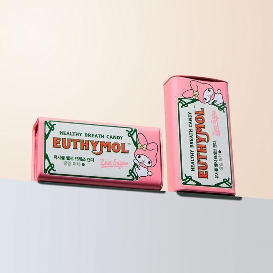 EUTHYMOL Healthy Breath Candy Sanrio Collaboration Project: Choose 1 of 2 Flavors (Cooling Peach / Fresh Eucalyptus)