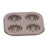 4Cavity Quadrate Baking Pan Mini NonStick Heavy Duty Carbon Steel Cupcake Mold for Microwave(Deep Shell Baking Pan )