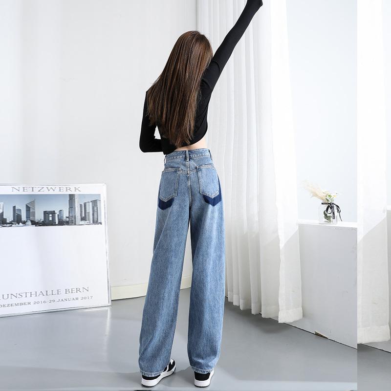 Women's New Autumn High Waisted Slimming All In One Thick Denim Wide Leg Pants