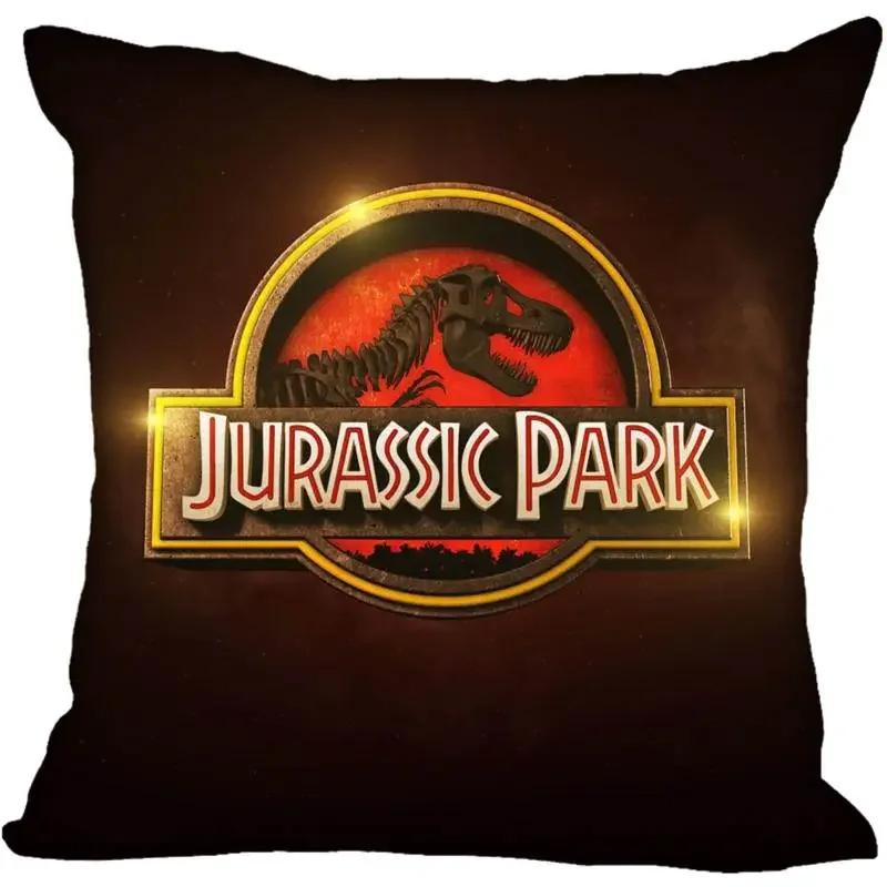 Custom Jurassic Park Logo Square Pillowcase Custom Zippered Pillow Cover Case 45x45cm(One Side)